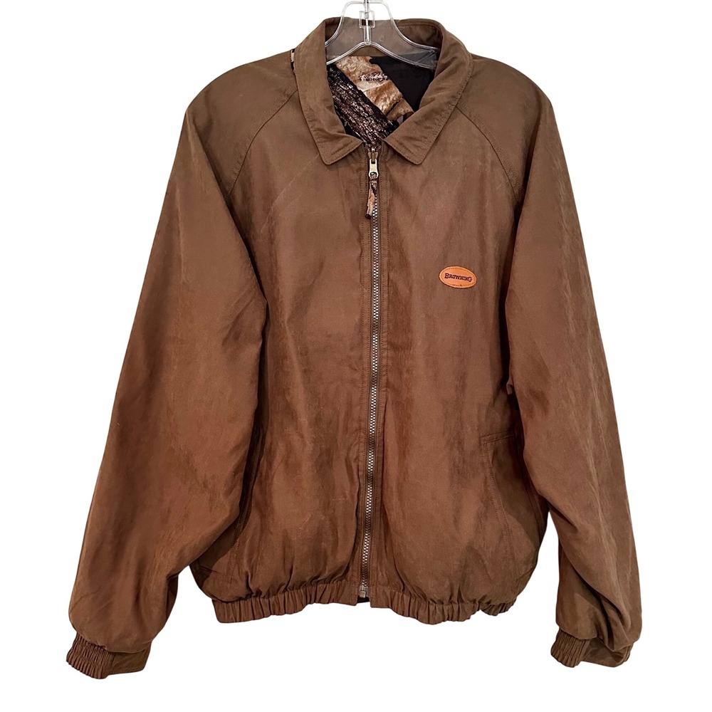 Browning Woodland Camo Hunting Reversible Jacket Men's‎ Medium Brown Outdoor